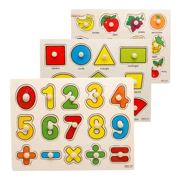 Vaikai Montessori Ugdymo Medinės Dėlionės, Žaislų Vertus Patraukti Valdybos Nustatyti Geometrinės Formos Spalva Skaičių Dėlionė Abėcėlė Žaislai