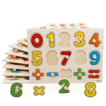 Vaikai Montessori Ugdymo Medinės Dėlionės, Žaislų Vertus Patraukti Valdybos Nustatyti Geometrinės Formos Spalva Skaičių Dėlionė Abėcėlė Žaislai