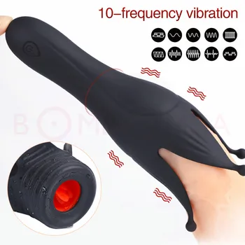 10 Režimai Penis Vibratorius Nedelsiant Treneris Vyrų Masturbator Taurės Automatinė Oralinis Orgazmas Sekso Blizgesys Stimuliatorius Massager Sekso žaisliukai Vyrams