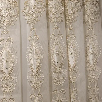 Europos ir Amerikos aukštos kokybės prabangus baltas siuvinėtas vienspalviai voile Uždanga kambarį 