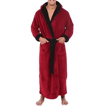 Laamei Vyrų Žiemos Plus Size Ilgai Jaukus Flanelė Chalatas Kimono Šiltas Koralų Vilnos Chalatas, Vonios Naktį Kailio Mantijos Suknelė Sleepwear