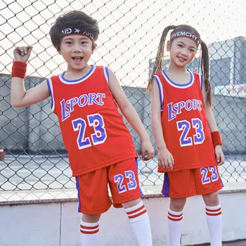 Vaikas LSPORT 23# krepšinio vienodas berniukų krepšinio jersey kvėpuojantis vaikų palaidinukė, šortai Krepšinio komanda trainingsuit kostiumas