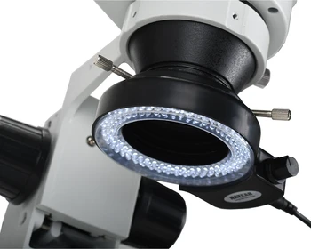 Nauja Kolonėlė 144 LED Lemputė Mikroskopu Žiedas Šviesos Šviestuvas Nešiojamas Ryškios Lempos su Adapteris Digital Stereo Mikroskopas