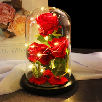Naujas Valentino Dienos Dovana Grožio Ir Žvėrys Rose Amžinąjį Gėlių Dome Stiklo Mediniais Namų Dekoravimo Vestuvių Kalėdų Dovana
