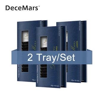 DeceMars 2Trays/Set Elipsės Blakstienų priauginimo 0,15 mm D Curl Butas Blakstienų Pratęsimo Šviesos Blakstienų Atskiros Blakstienos Juodos Audinės