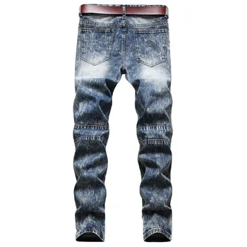 Vyrus kankina ilgai džinsus, džinsinį audinį vyrų rudens/žiemos mados atsitiktinis kelnės medvilnė skylę sugadinti aukštos kokybės džinsai vyrų plius dydis