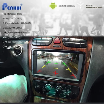 Automobilis DVD GPS Mercedes Benz C-Klasė (W203 (2000-2005 M.) Automobilio Radijo Multimedia Vaizdo Grotuvas, Navigacija, GPS Android 10.0 Dvigubas Din