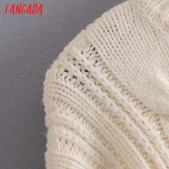 Tangada Moterų 2020 M. Žiemos Smėlio Twist Megzti Megztinis Megztinis O Kaklo Moterų Elegantiškas Puloveriai Prašmatnus Viršūnes 3H81