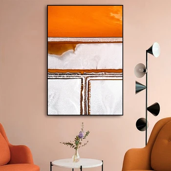 Šiuolaikinės Orange Abstrakčių Geometrinių Sienos Menas Drobė Nuotraukas Tapybos Galerija Plakatas ir Spausdinimo Interjero Kambarį Namų Dekoro