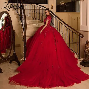 Raudona Princesė Prom Dresses Couture Zawalcowany Kutas Šalis Suknelė 2020 Merginos Raudonas Kilimas Išbėgęs Suknelę, Promenadzie Suknelė Kristalų Musulmonų Kaftans