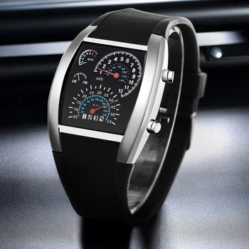Nauja LED Watch Vyrų Mados Karšto Pardavimui, 7 Spalvų Silikono Metrų Dial Sporto Skaitmeninis Prabangus Dizainas Valandą Laikrodis Žiūrėti relogio masculino