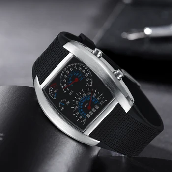 Nauja LED Watch Vyrų Mados Karšto Pardavimui, 7 Spalvų Silikono Metrų Dial Sporto Skaitmeninis Prabangus Dizainas Valandą Laikrodis Žiūrėti relogio masculino