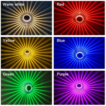 1W 3W LED Siena Šviesos Saulėgrąžų RGB Poveikis Lempos AC85-265V Projekcija Spindulių Nuotolinio Valdymo pultas, Montuojamas prie Sienos Lempa Koridoriaus Apšvietimas