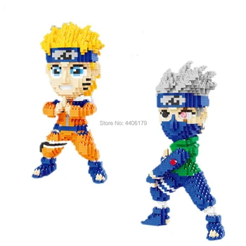 Karšto lepining kūrėjai japonija Hokage ninja anime Narutos Uzumaki Hatake Kakashi duomenys mini micro diamond blokai, plytos, žaislų, dovanų