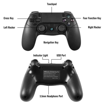 Belaidžio Žaidimų Valdiklis Vibracijos Kreiptuką Sony Playstation 3 4 PS3, PS4 Įkrovimo 6-Ašis sensorinė liečiama Gamepad Naujas
