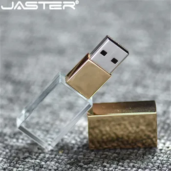 JASTER usb flash pendrive kristalų usb stick usb2.0 3D spausdinimo 4GB 8GB 16GB 32GB 64GB skaidraus stiklo logotipą kūrybos dovanos