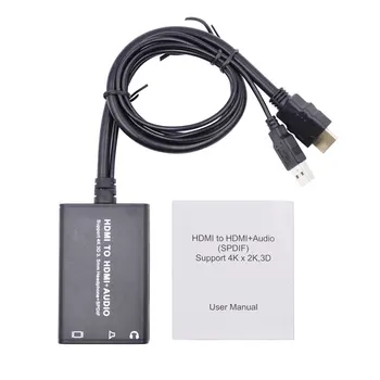 HDMI Audio Extractor HDMI į HDMI +3.5 mm Analoginis Garso Išėjimas su SPDIF Extractor Konverteris Paramos 4Kx2K Nešiojamas TV PS4