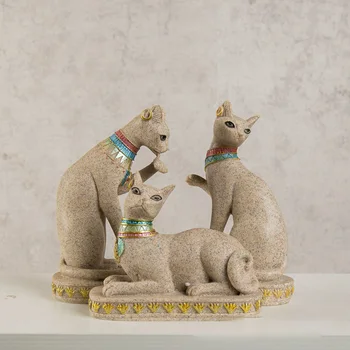 Egipto Kačių Dievo Statula Gyvūnų Skulptūros Smiltainio Miniatiūrinės Figūrėlės Modelis Amatų Papuošalai Biuro Dekoras, Namų Dekoravimo, Dovanų