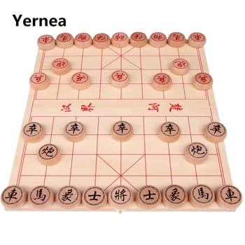 Yernea Tradicinių Kinijos Šachmatų Įvairių dydžių Buko Medienos Spalva Gabalas Mediniai sofos Valdybos Nešiojamų Puzzle Žaidimai Šachmatai Rinkinys