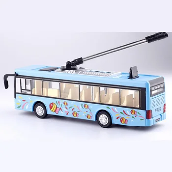Vaikams Žaislai Lydinio Ekskursijos Autobusu Modelis 1/32 troleibusu Diecast Tramvajų ir Autobusų Transporto priemonės, Automobilių Žaislas su Šviesos ir Garso Kolekcijos