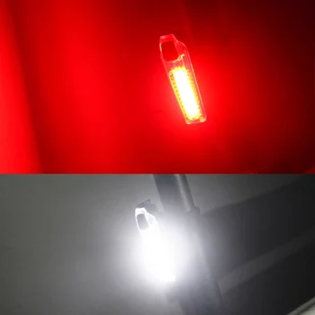 Super Ryškus LED Dviračių užpakalinis žibintas USB kabeliu Įspėjamasis Žibintas 6 Apšvietimo Režimai Jojimo Flash Vandeniui Nešiojamų Dviračio Galinis Žibintas