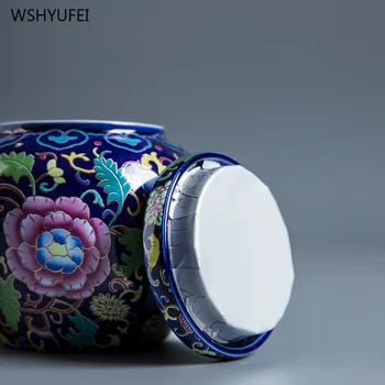 Arbata skardinės keramikos mini sandarios skardinės Jingdezhen arbatos rinkinys, priedai maži nešiojamieji candy, slapukus, kavos pupelės saugojimo arbatos bakas