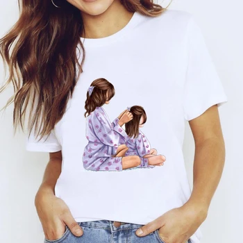T-marškinėliai Viršuje Moterų Animacinių filmų 90s Patinka Saldus Mielas Mama, Mama, Myliu, Drabužiai, Spausdinimo Lady Graphic T Shirt Ladies Moterų Tee Marškinėliai