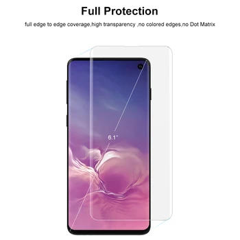 Screen Protector su pirštų atspaudų atrakinti Samsung Galaxy S10 UV Stiklo plėvelė visiškai padengti S10+ S10 5G grūdintas stiklas
