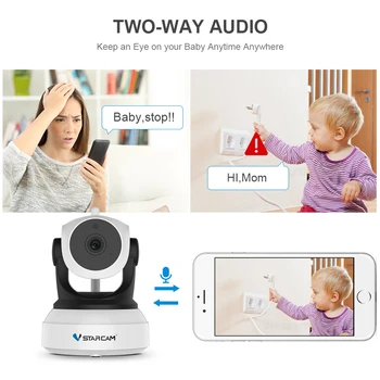Vstarcam 720P Belaidžio ryšio Wi-fi IP Kamera C7824WIP Saugumo Kūdikio stebėjimo, IP Tinklo Domofonas Mobiliojo Telefono APP Naktinio Matymo Kamera