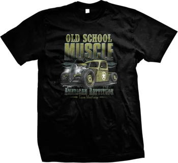 Senosios Mokyklos Raumenų Amerikos Rattitude Hotrod Automobilių Garažas Vyrai T-Shirt Marškinėliai, Custom Print