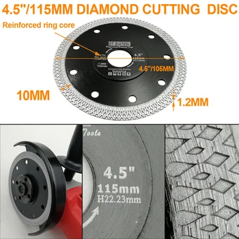 DT-DIATOOL Dia 4.5 colių/Deimantinis 115mm X Akies turbo Superthin Pjūklų ratlankio segmento Pjovimo Diskas su Deimantu, storis 1,2 MM