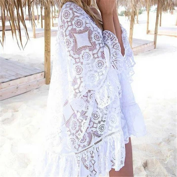 Moterų Paplūdimio Suknelė Vasaros Boho Stiliaus Merginų Paplūdimio Suknelės Gėlių Nėrinių Mini Suknelė Padengti Iki Moterų Suknelės, Šaliai, Sundress