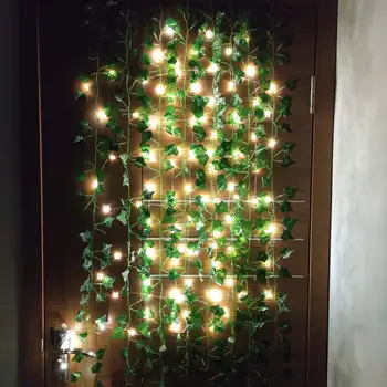 12 Pak Žalias Dirbtinis Ivy Girliandą Augalai Vynuogių Kabinti su led Styginių Šviesos, Namų Virtuvė, Sodas Office Vestuvių Sienų Dekoras