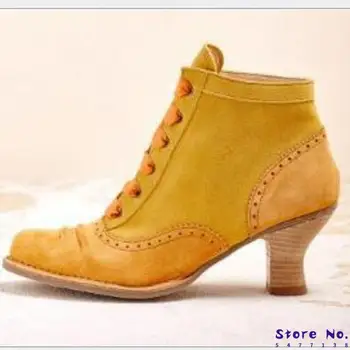 Moterų batai ponios chaussure gladiatorių bateliai žiemą, rudenį vidurio kulniukai siurbliai vintage bateliai moteris zapatos mujer sapato H377