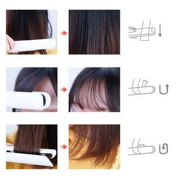 Nešiojamų Plaukų Tiesinimo Lygintuvai Belaidės Mini Butas Garbanoti geležies USB Įkrovimo Hair Curler tiesinimo priemonė Keliauti Stilius Įrankis