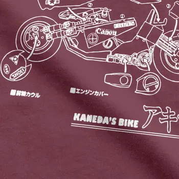 Derliaus Kaneda s Bike T-Shirt Vyrams Crewneck Medvilnės T Shirts Akira Tetsuo Japonijoje Manga Trumpas Rankovės Trišakiai Plius Dydis Viršūnės