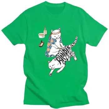 14 Spalva ES Dydis Vyrų Japonijos didžiuoju Pirštu Katės T-shirt Harajuku Atsitiktinis Marškinėlius trumpomis Rankovėmis RIP Viršūnes Tee CINKAVIMAS 2021 m. Vasaros