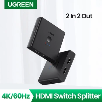 Ugreen HDMI suderinamus Splitter 2 2 Iš Xiaomi Mi Lauke Xbox 4K/60Hz HDMI suderinamus Pereiti 2, 4 IR Valdytojas
