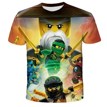 3D Berniukų Marškinėliai Legoes T-shirt Baby Ninjago Berniukas Marškinėlius trumpomis Rankovėmis, Vaikų Vasaros Drabužių Bamblys Berniuko, Streetwear