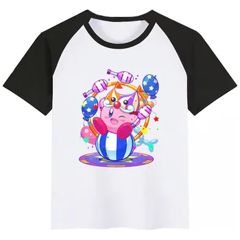 Vaikams, Cartoon Arcade Koliažas Kirby Mielas marškinėliai Vaikams Vasarą trumpomis Rankovėmis Viršūnes Vaikų Juokinga Marškinėlius vaikiški Drabužiai