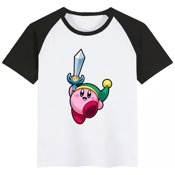 Vaikams, Cartoon Arcade Koliažas Kirby Mielas marškinėliai Vaikams Vasarą trumpomis Rankovėmis Viršūnes Vaikų Juokinga Marškinėlius vaikiški Drabužiai
