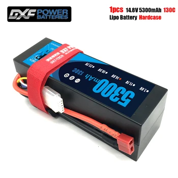 DXF lipo Baterijos 4S 14.8 V 5300mAh 130C/260C XT60 T XT90 Plug HardCase Lipo Baterija RC HPI HSP 1/8 1/10 Buggy RC Automobilių, Sunkvežimių