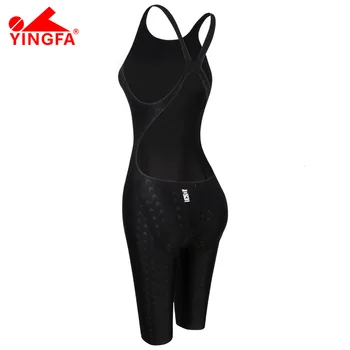 Yingfa FINA Patvirtino konkurencijos kelio ilgio vandeniui atsparus chloro atsparus moterų maudymosi kostiumėliai, ryklio odos vientisi maudymosi kostiumėlį