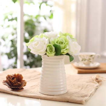 14cm Balta Paprasta Šiuolaikinės Keramikos Vaza Gėlių Amatų Bangų Modelį Kūrybos Spiralės Juostelės Home Deco Baldų Puošyba