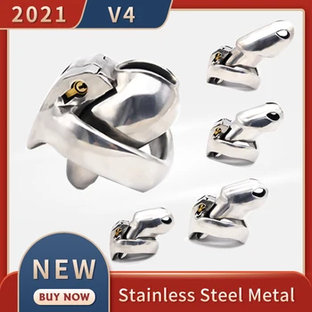 SKAISTUS PAUKŠČIŲ 2021 Naujas Metalo HT-V4 Vyrų Skaistybės Prietaisas Nerūdijančio Plieno Gaidys Narve Varpos Žiedas Nelaisvėje Diržo Fetišas Suaugusiųjų Sekso Žaislai