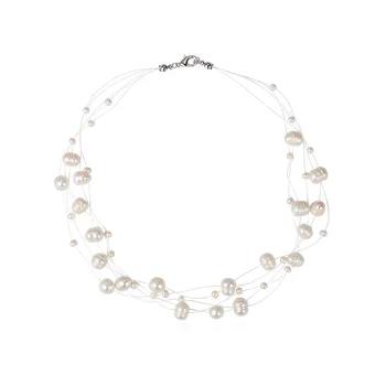 Natūralūs gėlavandenių perlų vėrinį moterų Baroko Perlai 4-8mm 5 Eilučių Bohemijos Rankų darbo Papuošalai Mados 2020 cauuev
