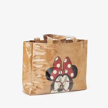 Disney Mickey mouse Kraftpopieris lady pečių maišą moterų rankinės Didelės talpos animacinių filmų pirkinių krepšys
