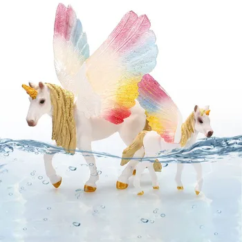 Spalvinga Vienaragis Žaislas Modeliavimas Mini Gyvūnų Modelio Vienaragiai Flying Horse Pav Modelis Laukinių Duomenys Vaikams Mokomieji Žaislai Statulėlės