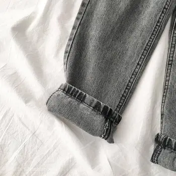 Derliaus Tiesiai Aukšto Juosmens Džinsai Moterims Vaikino Mama Streetwear Džinsinio Džinsus Su Diržo 2020 Casul Prarasti Plius Dydis Džinsinio Audinio Kelnės