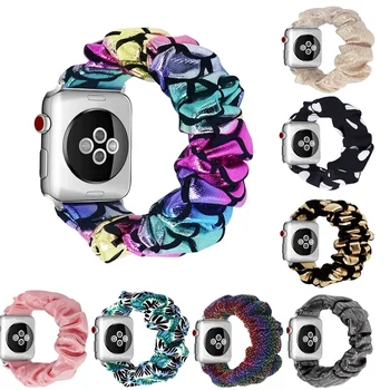 Scrunchie Elastinga moterų Laikrodžių Dirželiai iwatch 5 4 38mm 42mm laikrodžiai linijos Watchband Apple Watch Band Serijos 5 4 3 2 40 44mm